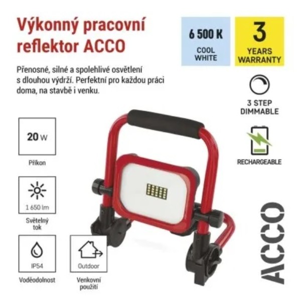 Фото - Светодиодный прожектор EMOS ZS2813 20W 1650Lm 6500K Li-Ion 5000 mAг IP54